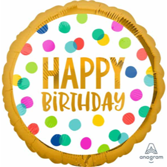 Image sur 18" FOIL - HAPPY DOTS BIRTHDAY