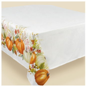 Image de TRADITIONAL PUMPKINS FABRIC TABLE COVER