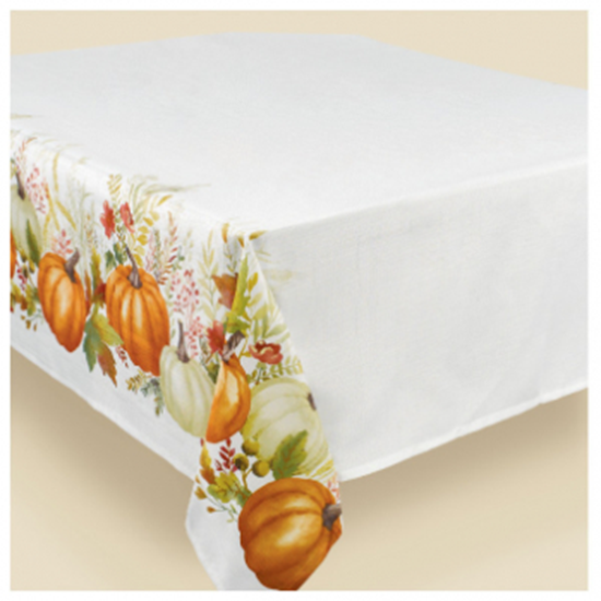 Image sur TRADITIONAL PUMPKINS FABRIC TABLE COVER