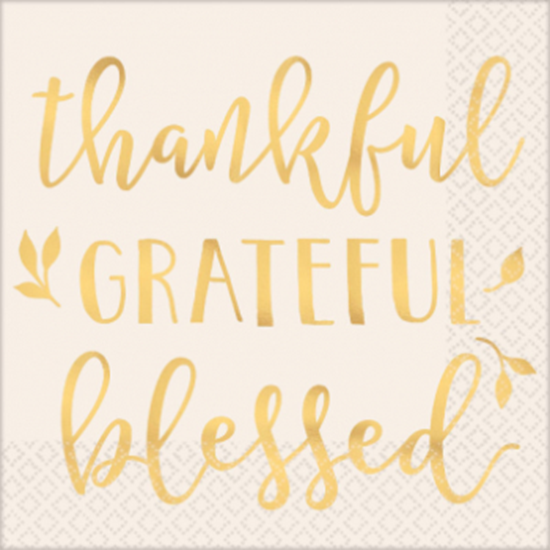 Image sur THANKFUL GRATEFUL BLESSED LUNCHEON NAPKINS