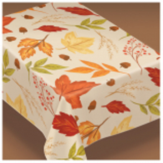 Image sur FALL FOLIAGE FLANNEL BACKED TABLE COVER