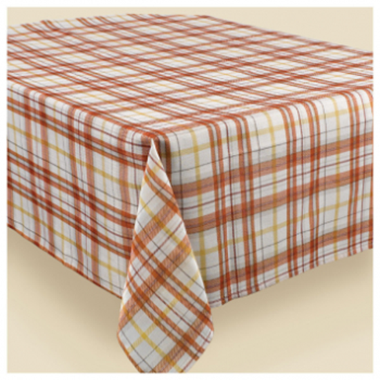 Picture of HARVEST PLAID FABRIC TABLE COVER