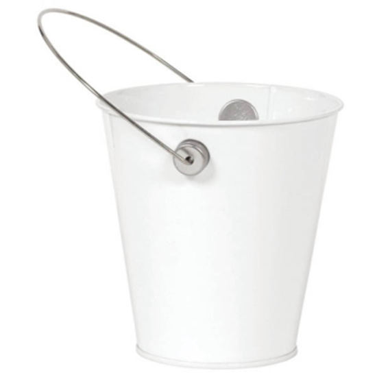 Image sur METAL BUCKET WITH HANDLE - WHITE