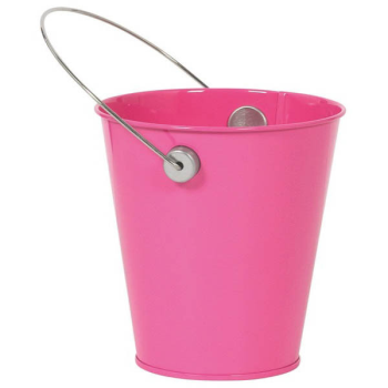 Picture of METAL BUCKET WITH HANDLE - BRIGHT PINK
