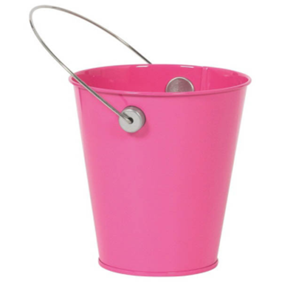 Picture of METAL BUCKET WITH HANDLE - BRIGHT PINK