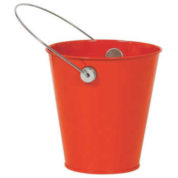 Image de METAL BUCKET WITH HANDLE - ORANGE