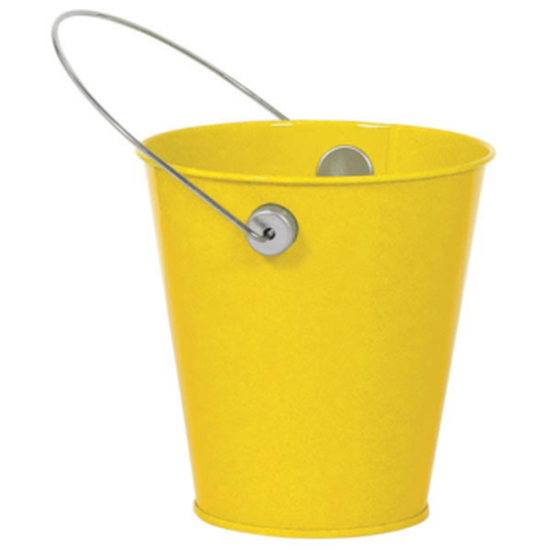 Image sur METAL BUCKET WITH HANDLE - YELLOW