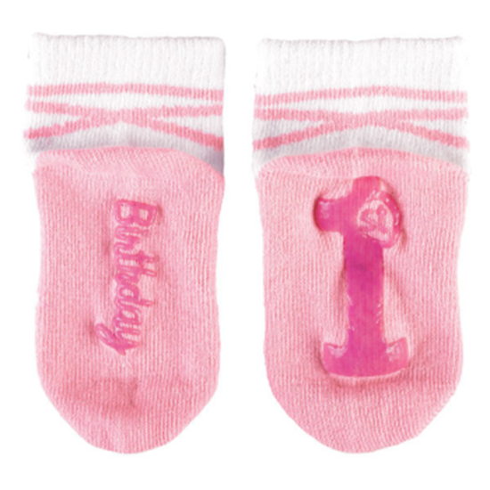 Image sur WEARABLES - 1st BIRTHDAY SOCKS PINK