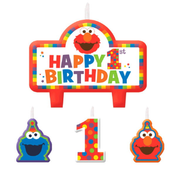 Picture of ELMO TURNS ONE - BIRTHDAY CANDLE SET