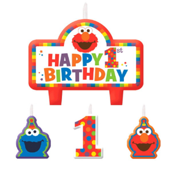 Image sur ELMO TURNS ONE - BIRTHDAY CANDLE SET