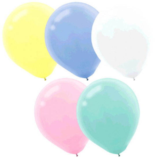 Image sur 12" PASTEL ASSORTED LATEX BALLOONS 72/PKG