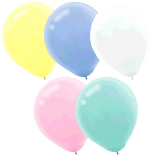Picture of 12" PASTEL ASSORTED LATEX BALLOONS 15/PKG