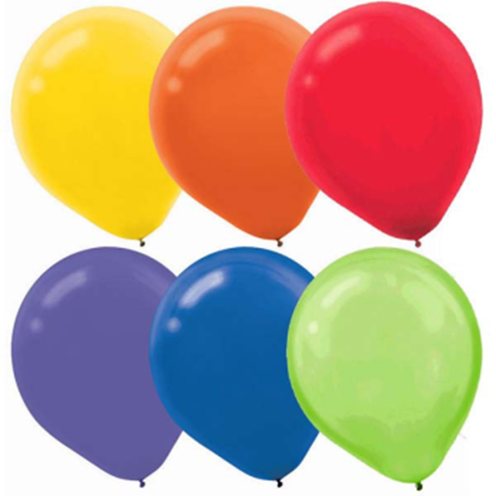 Picture of 12" RAINBOW ASSORTED LATEX BALLOONS 15/PKG
