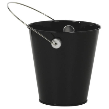 Image de METAL BUCKET WITH HANDLE - BLACK