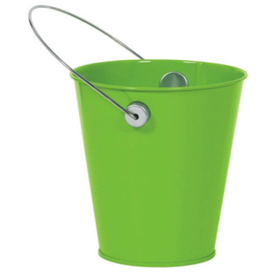 Image sur METAL BUCKET WITH HANDLE - KIWI GREEN