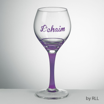 Image de JUDAICA - KIDDUSH CUP L'CHAIM GLASS PURPLE