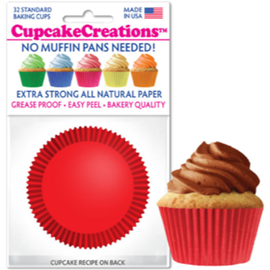 Picture of BAKING CUPS - STANDARD - RED 32/PKG