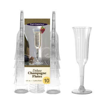 Image de COCKTAIL - CLEAR - DELUXE 2pc CHAMPAGNE GLASSES  - 6oz