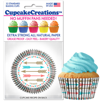 Picture of BAKING CUPS - STANDARD - PASTEL ARROWS  32/PKG