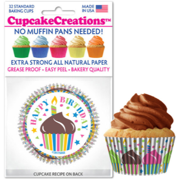 Image de BAKING CUPS - STANDARD - HAPPY BIRTHDAY   32/PKG