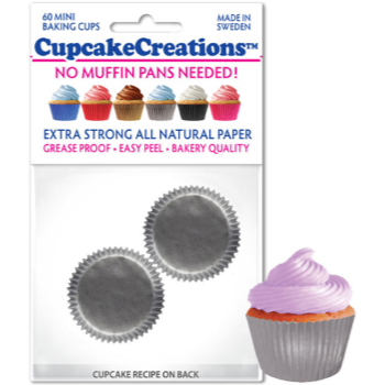 Image de BAKING CUPS - MINI - SILVER 60/PKG