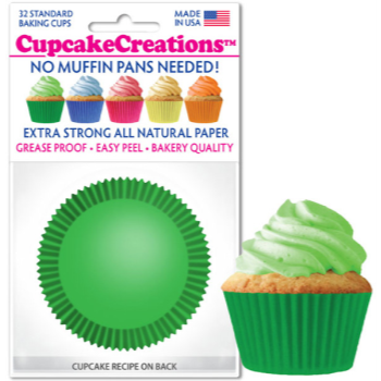 Image de BAKING CUPS - STANDARD - GREEN 32/PKG