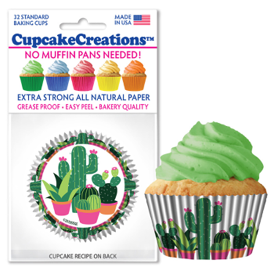 Picture of BAKING CUPS - STANDARD - CACTUS GARDEN  32/PKG