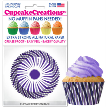 Picture of BAKING CUPS - STANDARD - PURPLE SWIRL  32/PKG