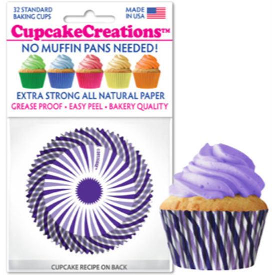 Picture of BAKING CUPS - STANDARD - PURPLE SWIRL  32/PKG