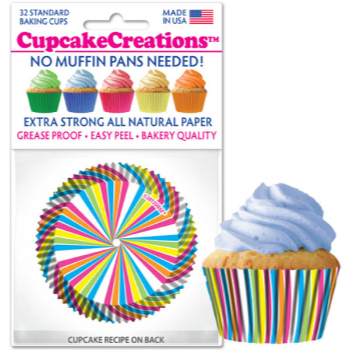 Picture of BAKING CUPS - STANDARD - RAINBOW SWIRLS 32/PKG