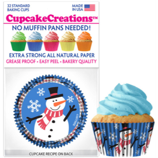 Picture of TABLEWARE - BAKING CUPS - SNOWMAN