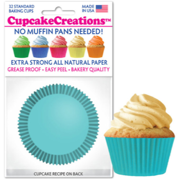 Image de BAKING CUPS - STANDARD - LT TURQUOISE 32/PKG