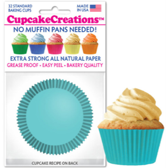 Picture of BAKING CUPS - STANDARD - LT TURQUOISE 32/PKG