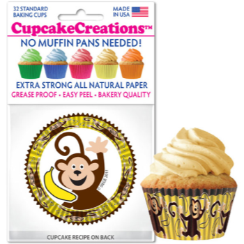 Image de BAKING CUPS - STANDARD - MONKEY BUSINESS 32/PKG