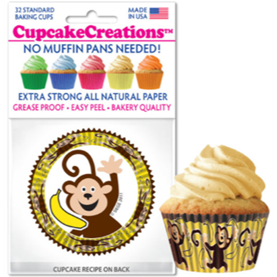 Picture of BAKING CUPS - STANDARD - MONKEY BUSINESS 32/PKG