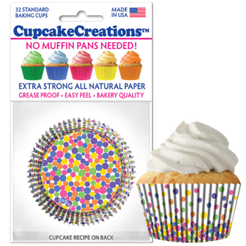 Image de BAKING CUPS - STANDARD - FUN DOTS  32/PKG