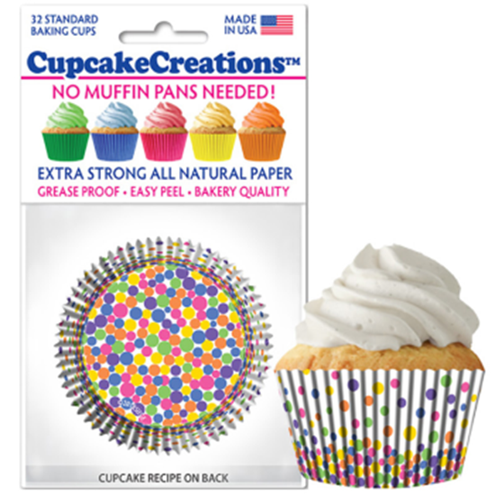 Picture of BAKING CUPS - STANDARD - FUN DOTS  32/PKG