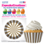 Picture of BAKING CUPS - STANDARD - GOLD W/ WHITE STRIPES 32/PKG