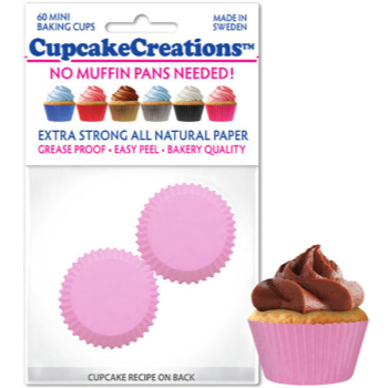 Picture of BAKING CUPS - MINI - SOLID LIGHT PINK  60/PKG