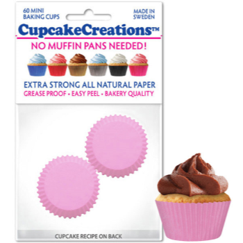 Image de BAKING CUPS - MINI - SOLID LIGHT PINK  60/PKG