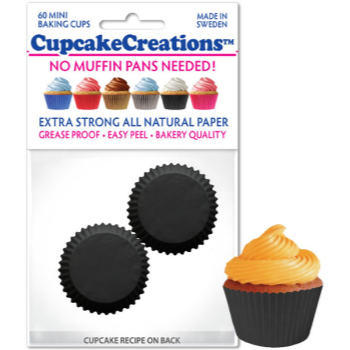 Image de BAKING CUPS - MINI - SOLID BLACK  60/PKG