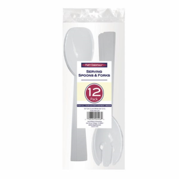 Image de SERVING FORK AND SPOON SET - WHITE