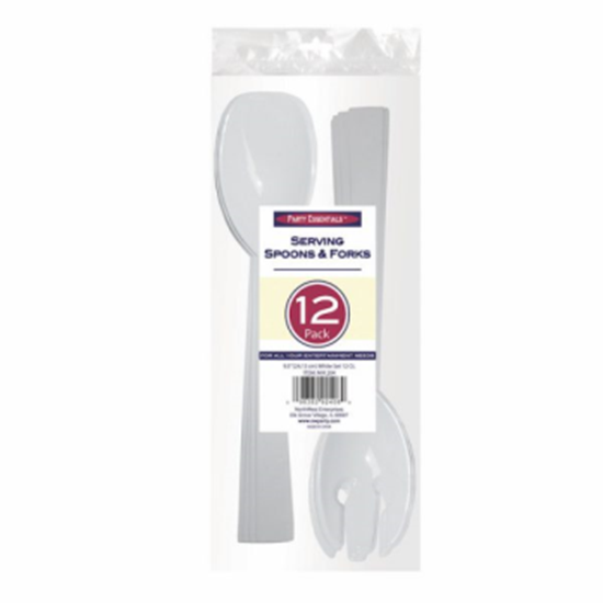 Picture of SERVING FORK AND SPOON SET - WHITE