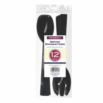 Picture of SERVING WARE - SERVING FORK AND SPOON SET - BLACK