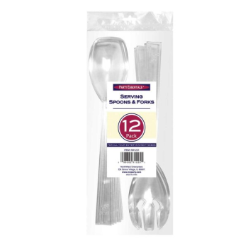 Image de SERVING WARE - SERVING FORK AND SPOON SET - CLEAR