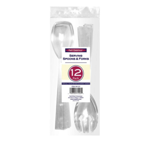 Image sur SERVING WARE - SERVING FORK AND SPOON SET - CLEAR