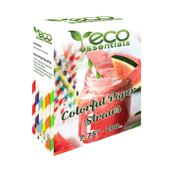 Image de ECO - 7.75" PAPER STRAWS - ASST COLORS