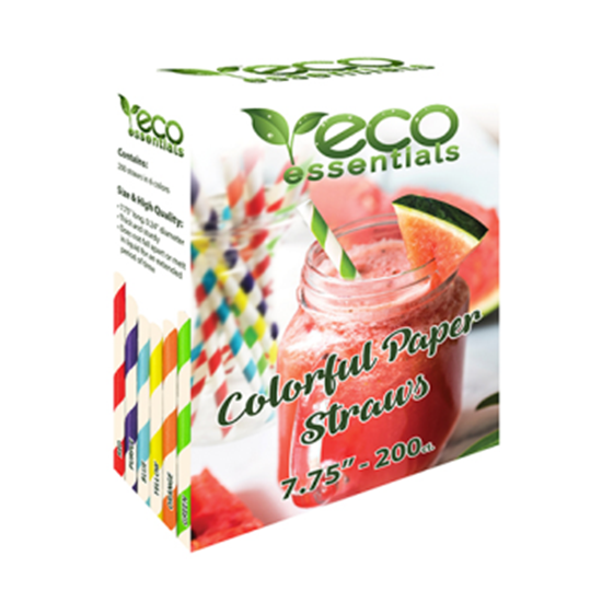 Picture of ECO - 7.75" PAPER STRAWS - ASST COLORS