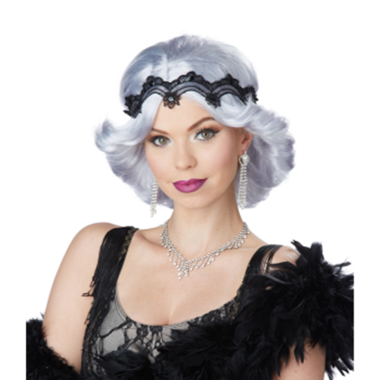 Picture of 20'S GLITZ/GLAMOUR WIG WITH HEADBAND - LILAC/GREY