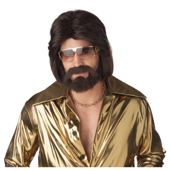 Image de 70'S WIG/BEARD AND MUSTACHE SET - BROWN